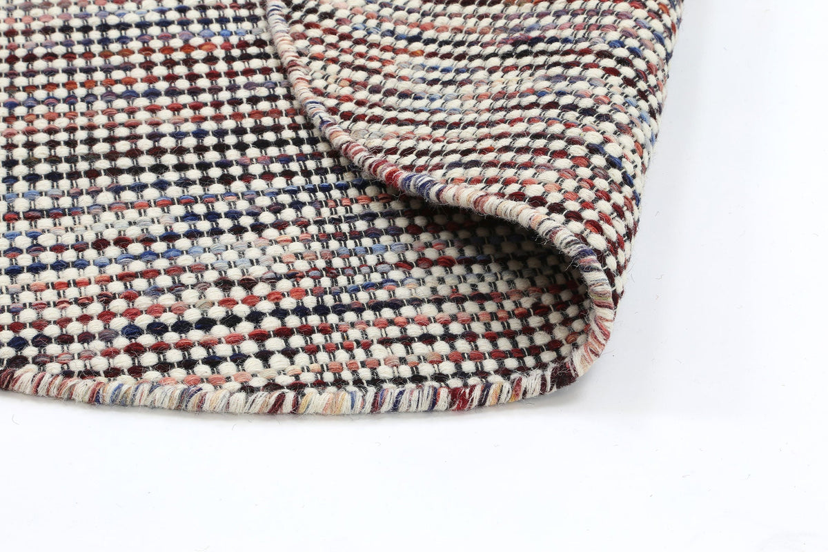 Nordic Multicolour Reversible Wool Round Rug – view 3