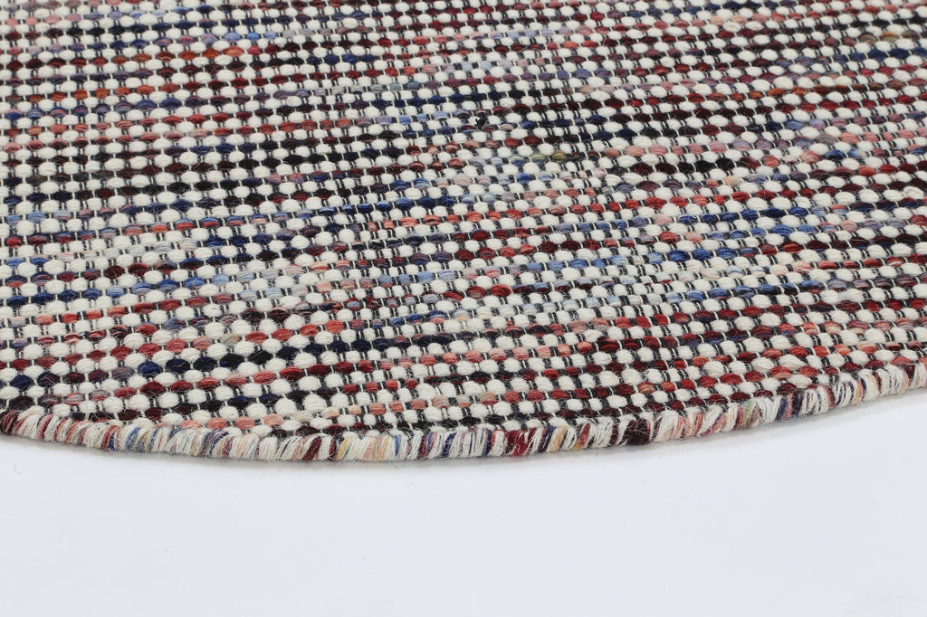 Nordic Multicolour Reversible Wool Round Rug – view 4