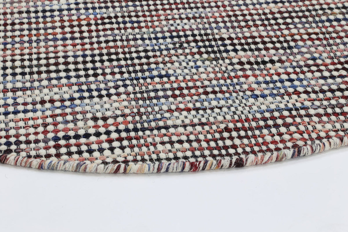 Nordic Multicolour Reversible Wool Round Rug – view 4
