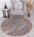 Nordic Multicolour Reversible Wool Round Rug styled with furniture