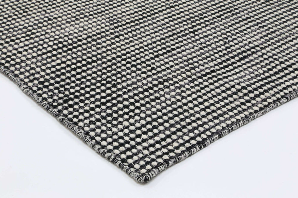 Nordic Charcoal Reversible Wool Rug texture