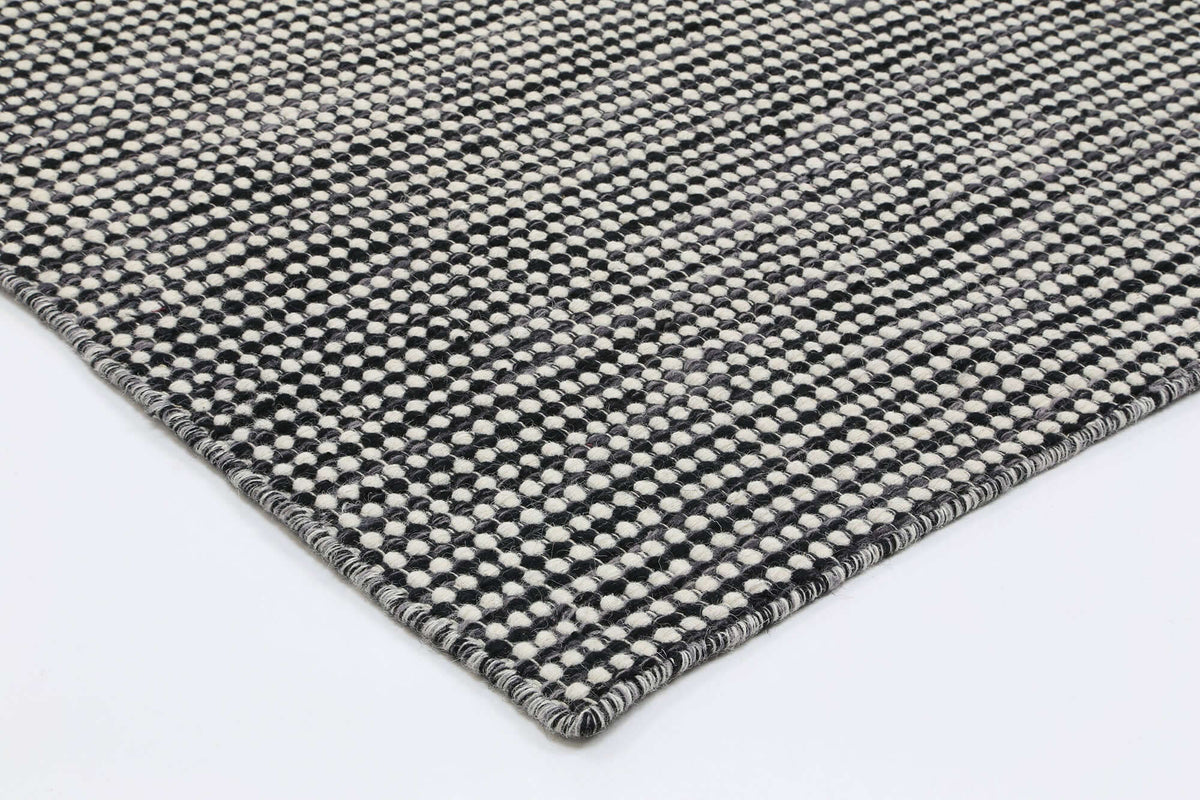 Nordic Charcoal Reversible Wool Rug texture