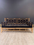 Navy Diamond Arabic Seating Sofa | Handmade Bamboo 70x190cm Cushion