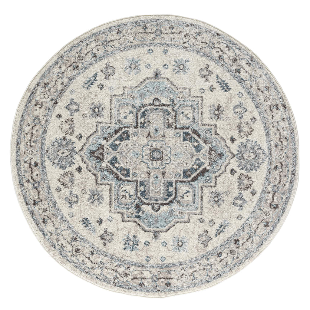 Newport 8478 Blue Round Rug lifestyle view