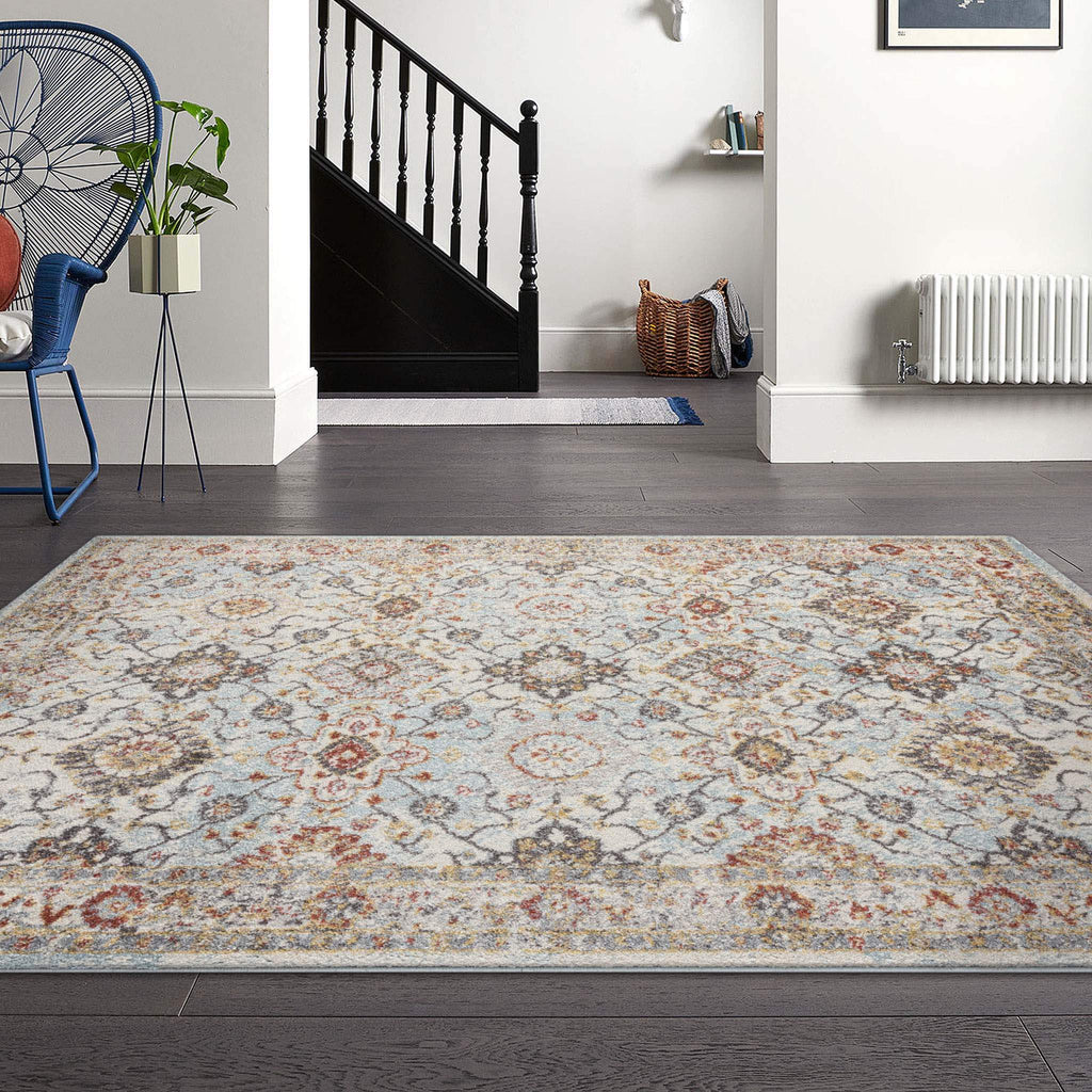 Newport 7274 Lt Blue Turkish Rug lifestyle view