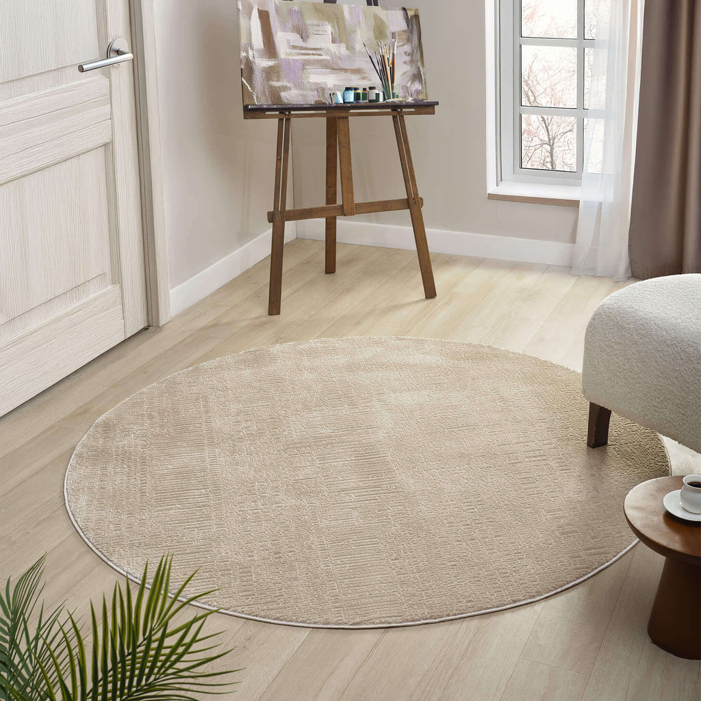 Noble 779 Beige Round – Modern Rug for Serene Spaces