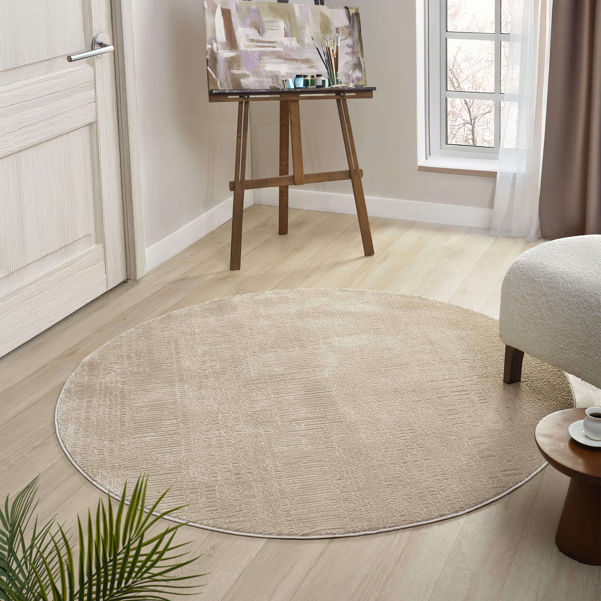 Noble 779 Beige Round – Modern Rug for Serene Spaces