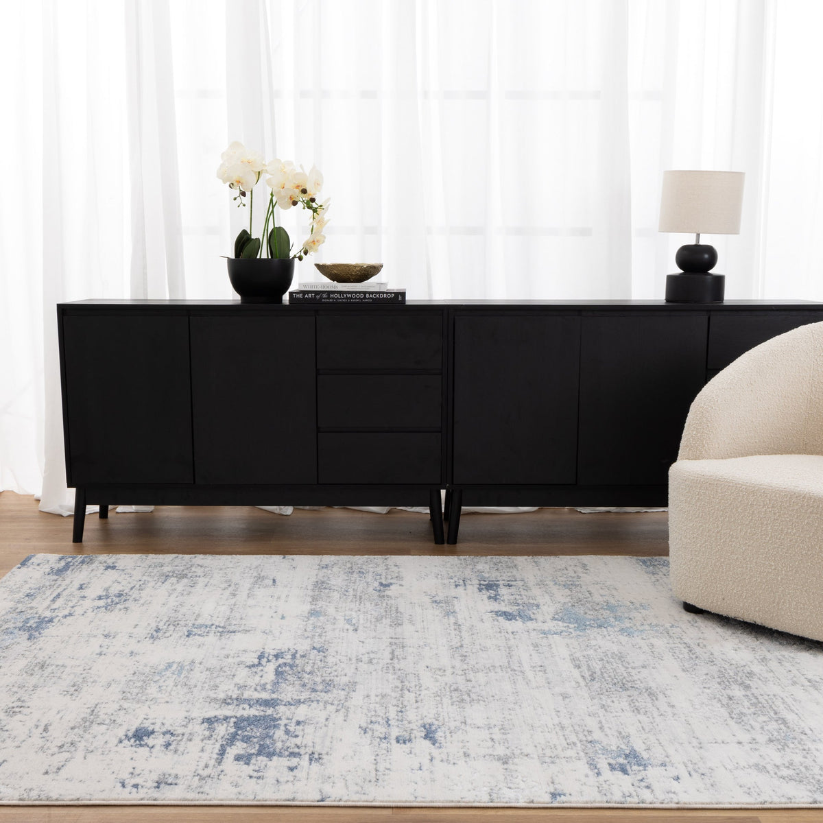 Pierre Cardin Ocean Abstract Blue Rug – view 5