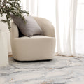 Pierre Cardin Ocean Seaspray Blue Rug styled with furniture