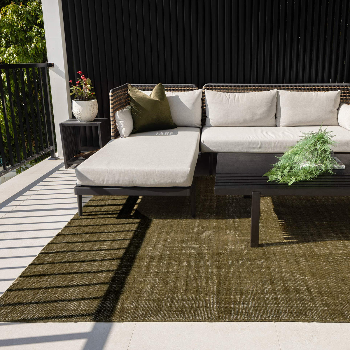 Harbour Olive Green Indoor Outdoor Rug – view 6
