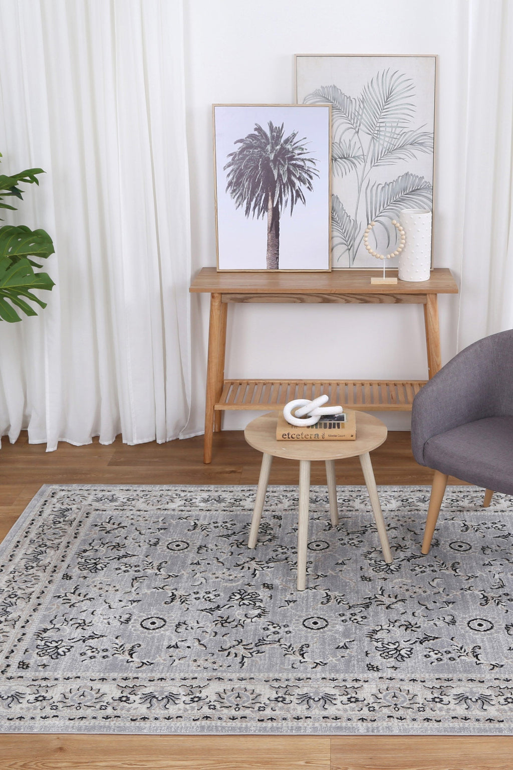 Oporto Hamburg Grey Traditional Soft Rug - OPOR10 – view 5
