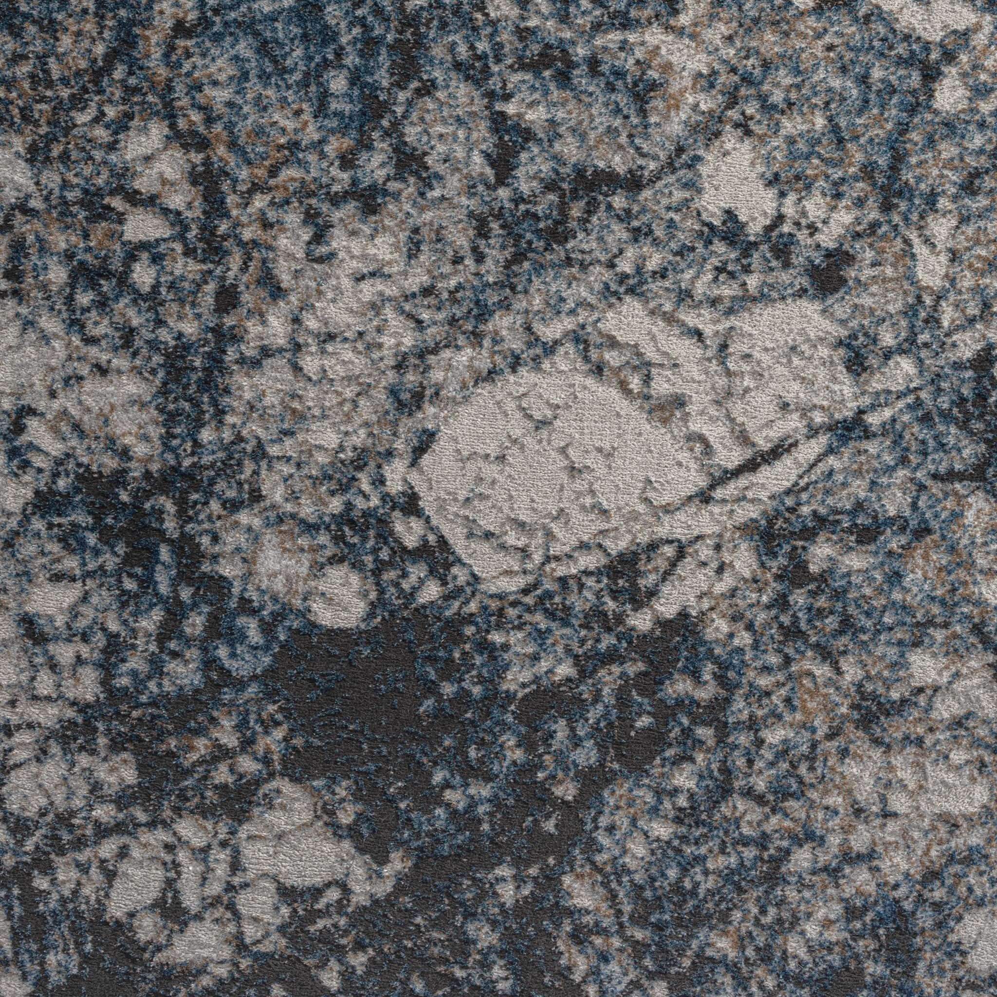 Ocean Stone Turkish Rug Grey & Navy Marble Design