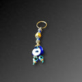 Orange Bead Evil Eye Keyring
