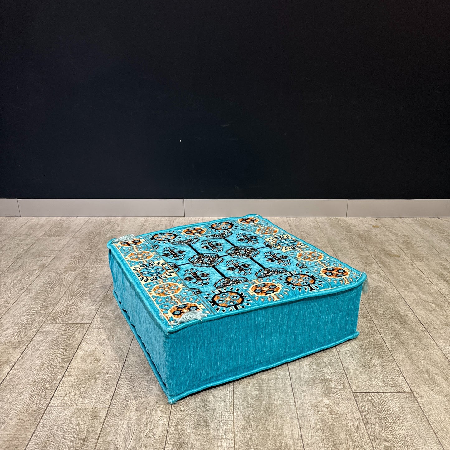 Ottoman Floor Cushion Aqua