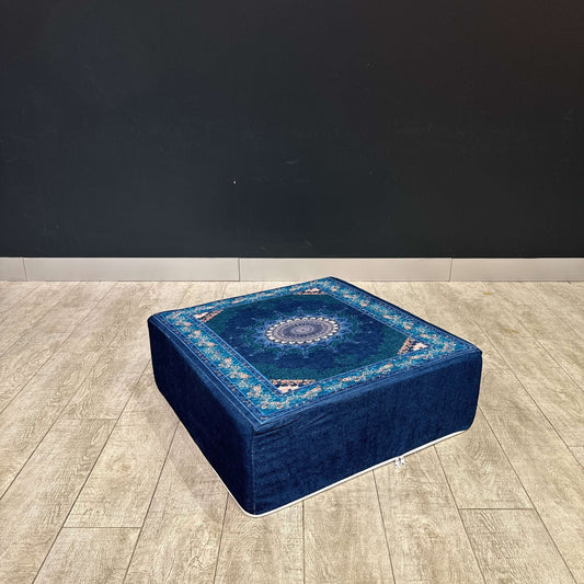 Ottoman Floor Cushion Navy Star