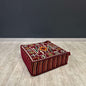 Ottoman Floor Cushion (Maroon with green & orange)-Upgrade your space with luxurious 60x60 cm Ottoman cushions, perfect for Arabian majlis seating, floor cushions, or meditation pillows. Featuring intricate heritage designs and durable fabrics, these vers