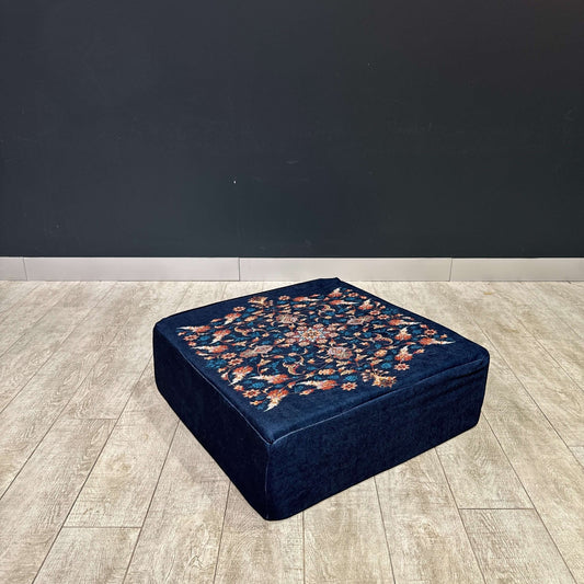Ottoman Floor Cushions Dark Blue Heritage-Upgrade your space with luxurious 60x60 cm Ottoman cushions, perfect for Arabian majlis seating, floor cushions, or meditation pillows. Featuring intricate heritage designs and durable fabrics, these versatile cus