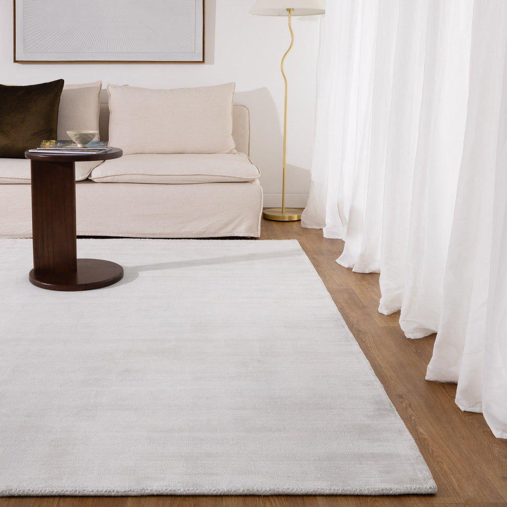 Reverie Pearl Rug styled with furniture