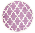 Piccolo Violet Pink and White Lattice Pattern Kids Round Rug - 20518655 full product view