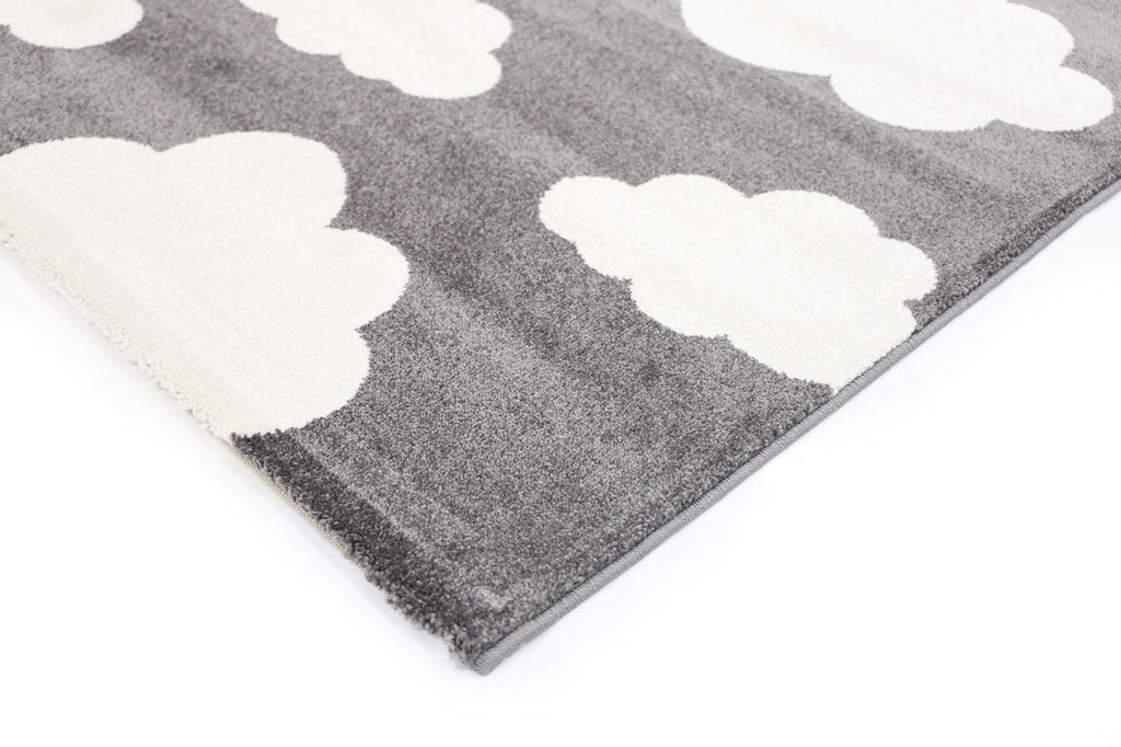 Piccolo Dark Grey and White Cloud Kids Rug - 1592 495 – view 5