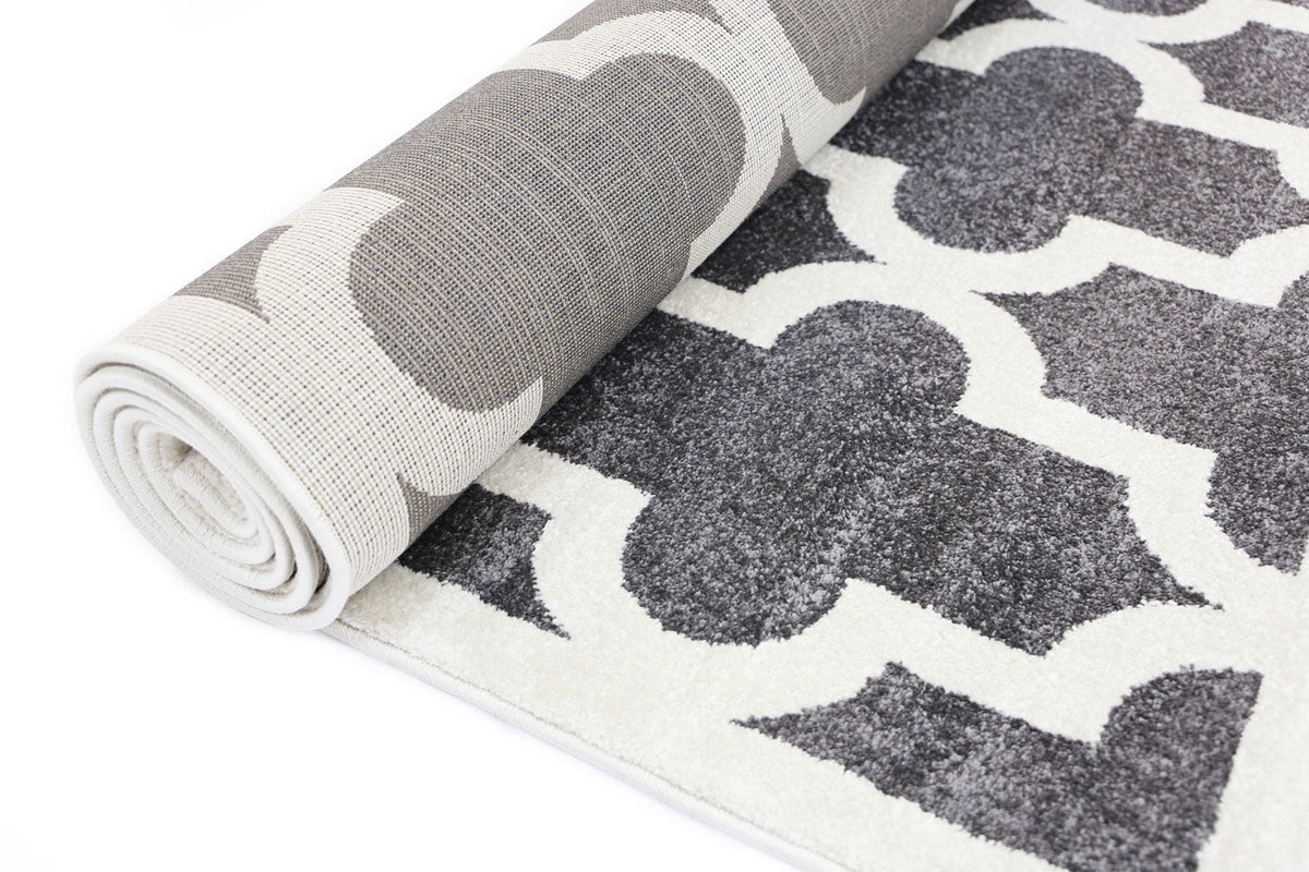 Piccolo Grey and White Lattice Pattern Kids Rug - 2051 895 – view 4
