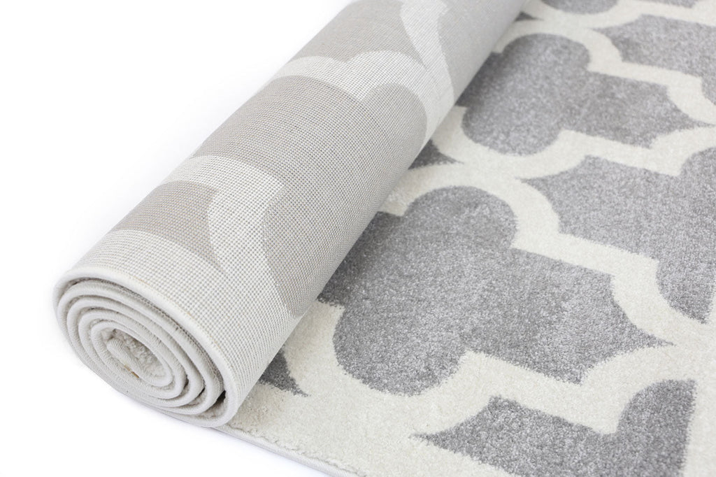 Piccolo Light Grey and White Lattice Pattern Kids Rug - 2051 896 – view 4