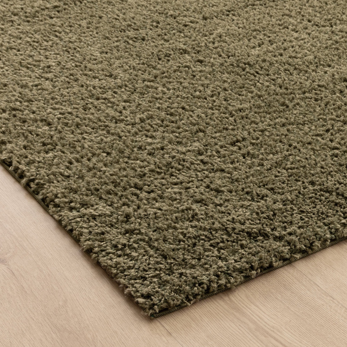 Plush Olive Green Shaggy Rug – view 3