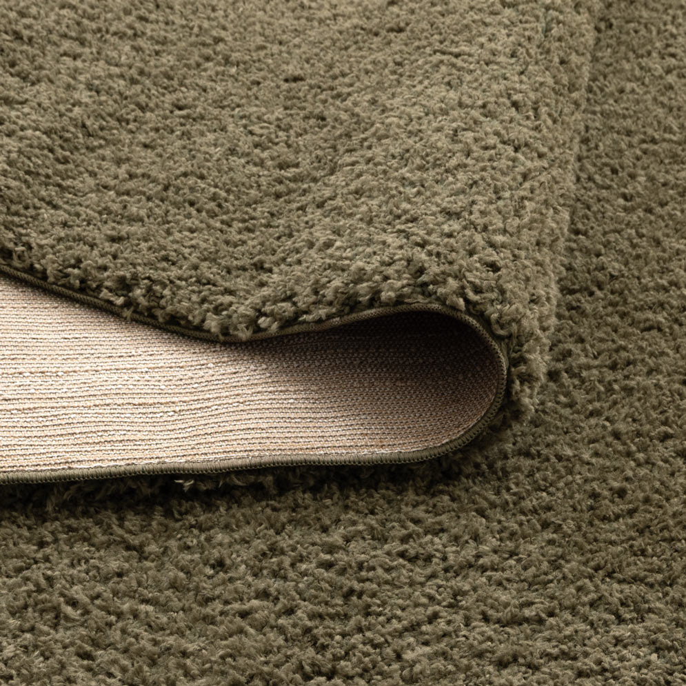 Plush Olive Green Shaggy Rug – view 4