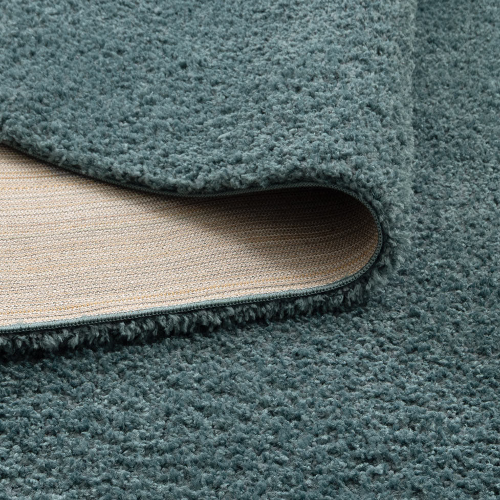 Plush Teal Shaggy Rug – view 4