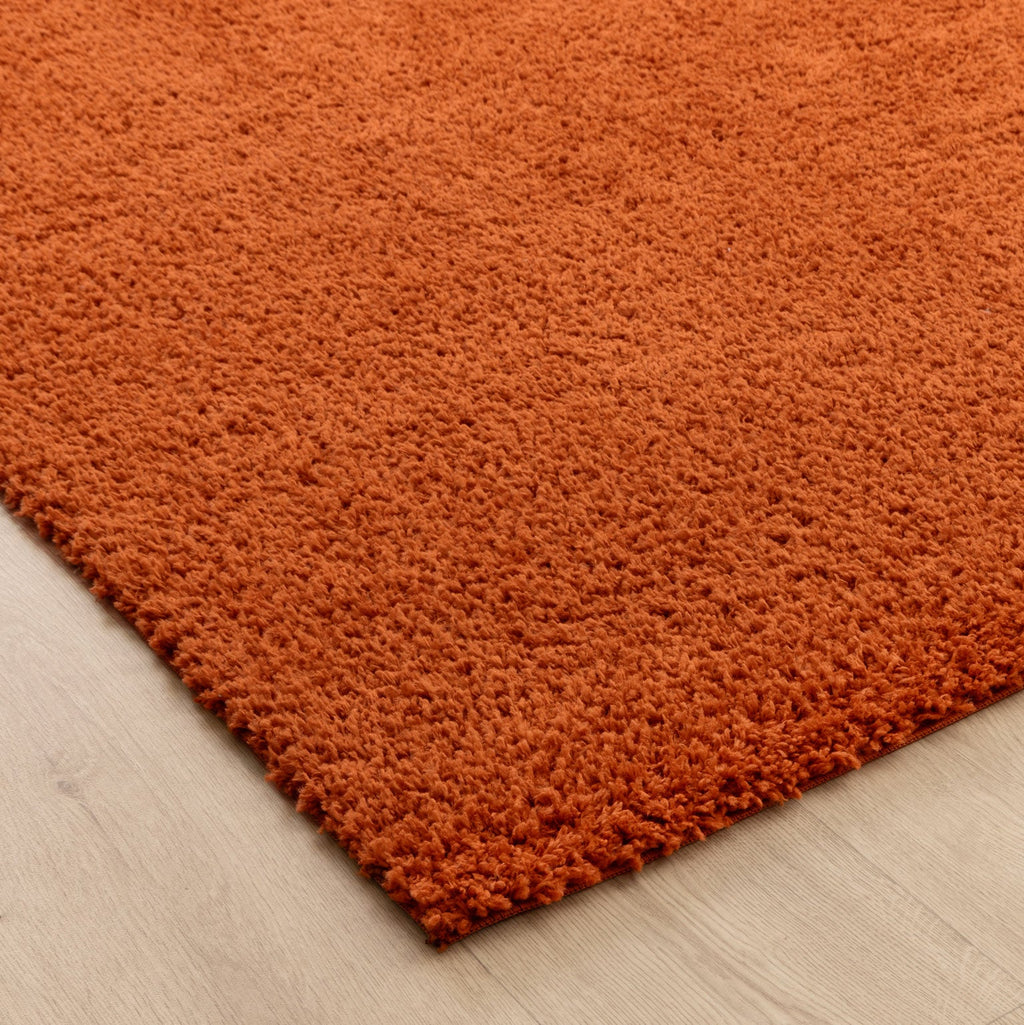 Plush Terracotta Shaggy Rug – view 3