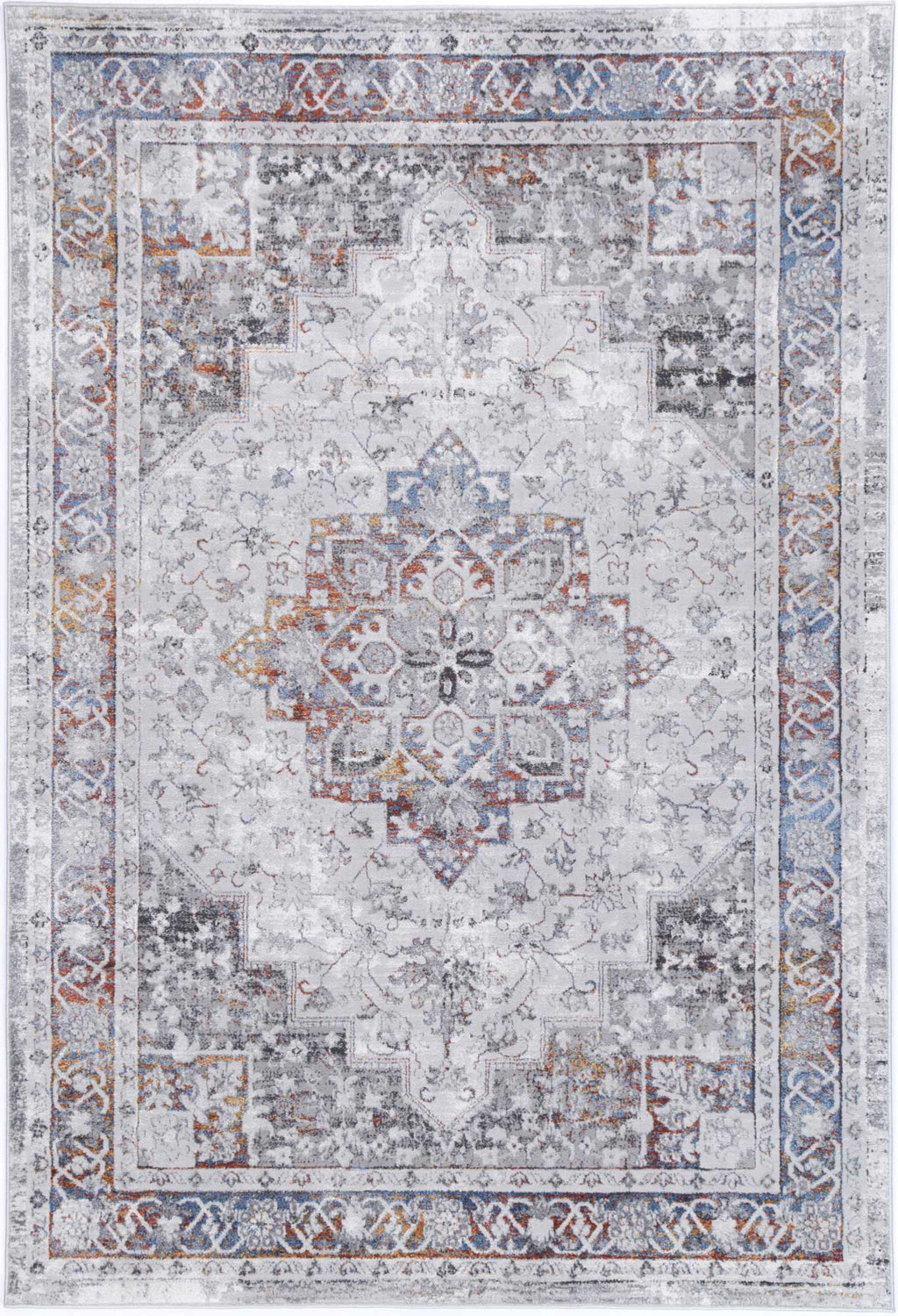 Porto Camila Grey & Blue Traditional Rug - 04 – view 2