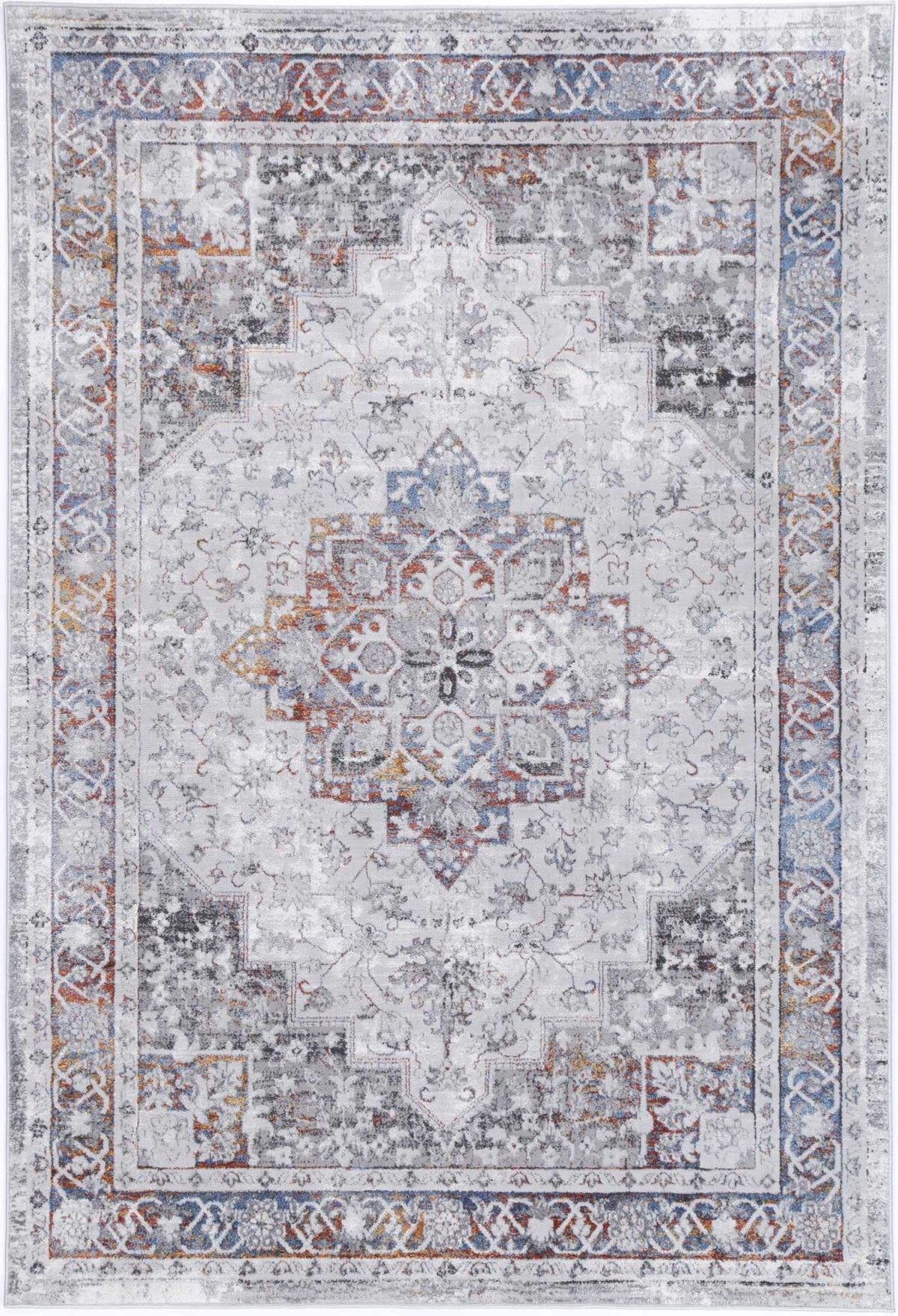 Porto Camila Grey & Blue Traditional Rug - 04 – view 2