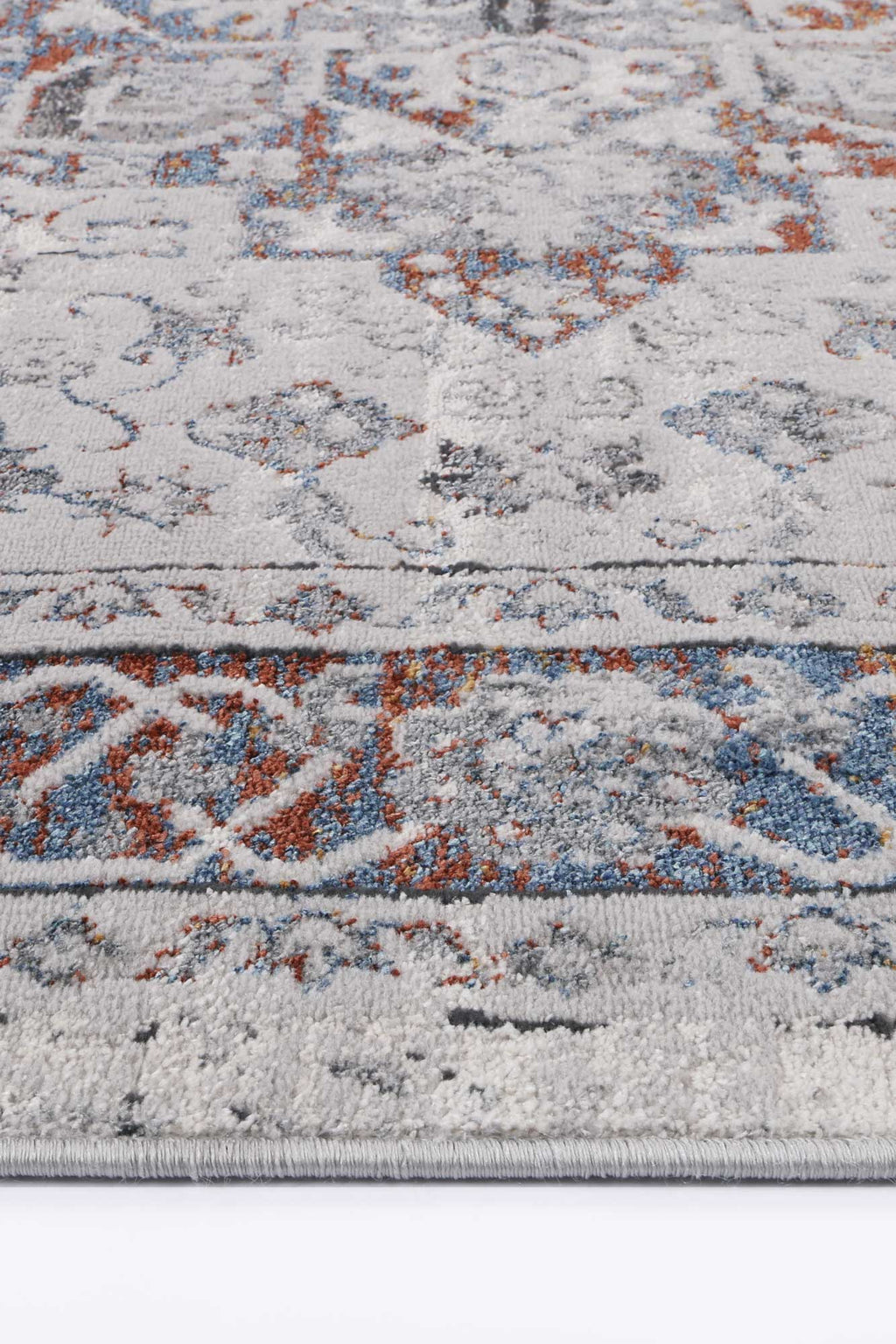Porto Camila Grey & Blue Traditional Rug - 04 – view 3
