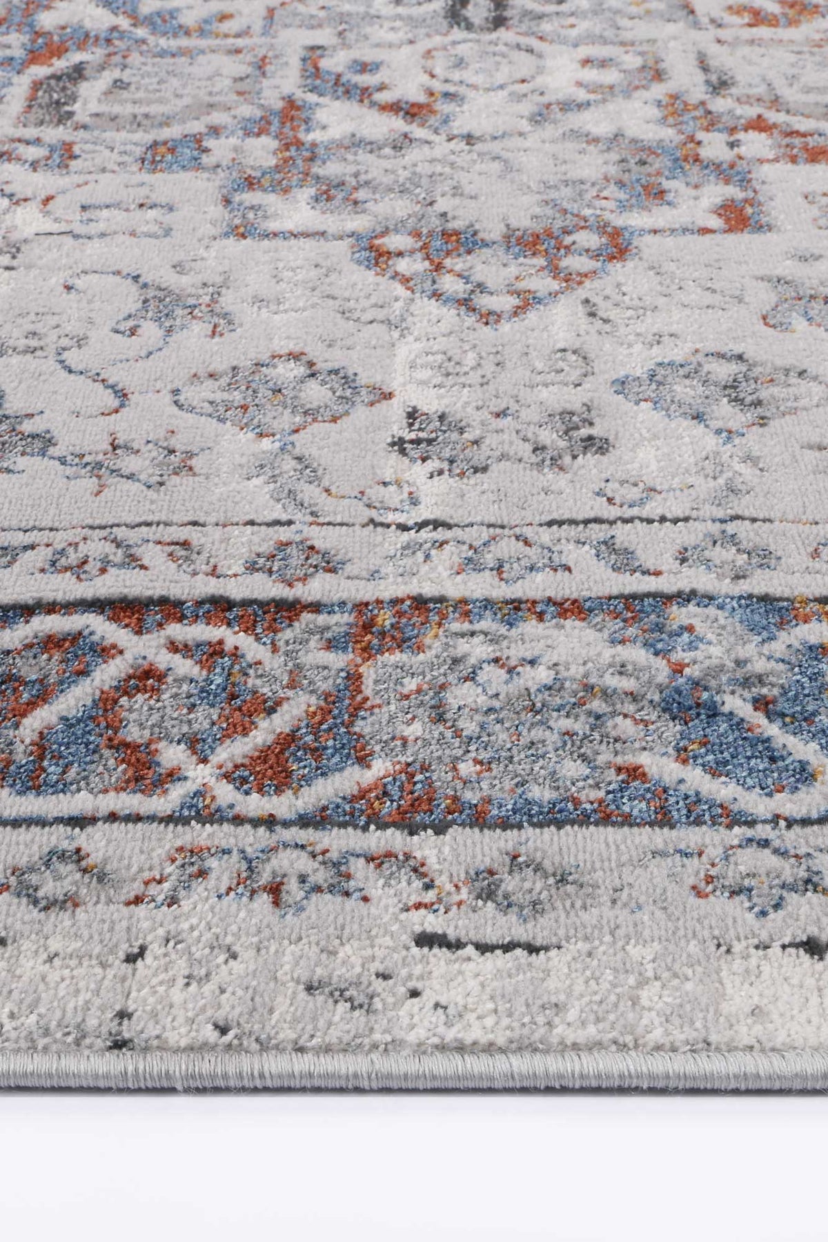 Porto Camila Grey & Blue Traditional Rug - 04 – view 3
