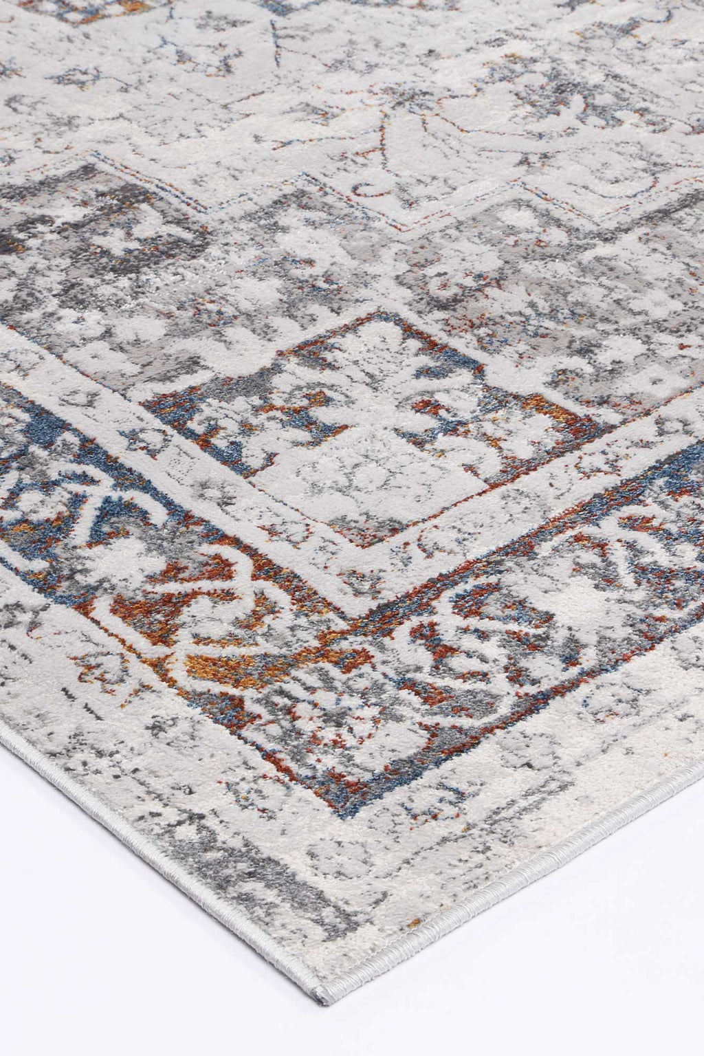 Porto Camila Grey & Blue Traditional Rug - 04 – view 5
