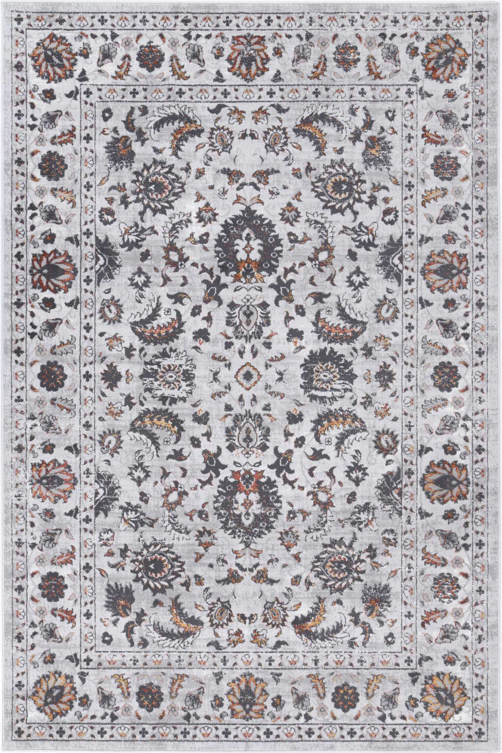 Porto Edward Ivory & Red Traditional Rug - 05 – view 2