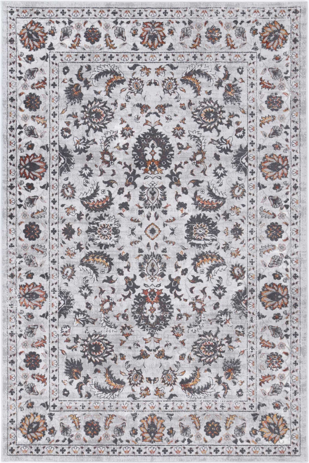 Porto Edward Ivory & Red Traditional Rug - 05 – view 2
