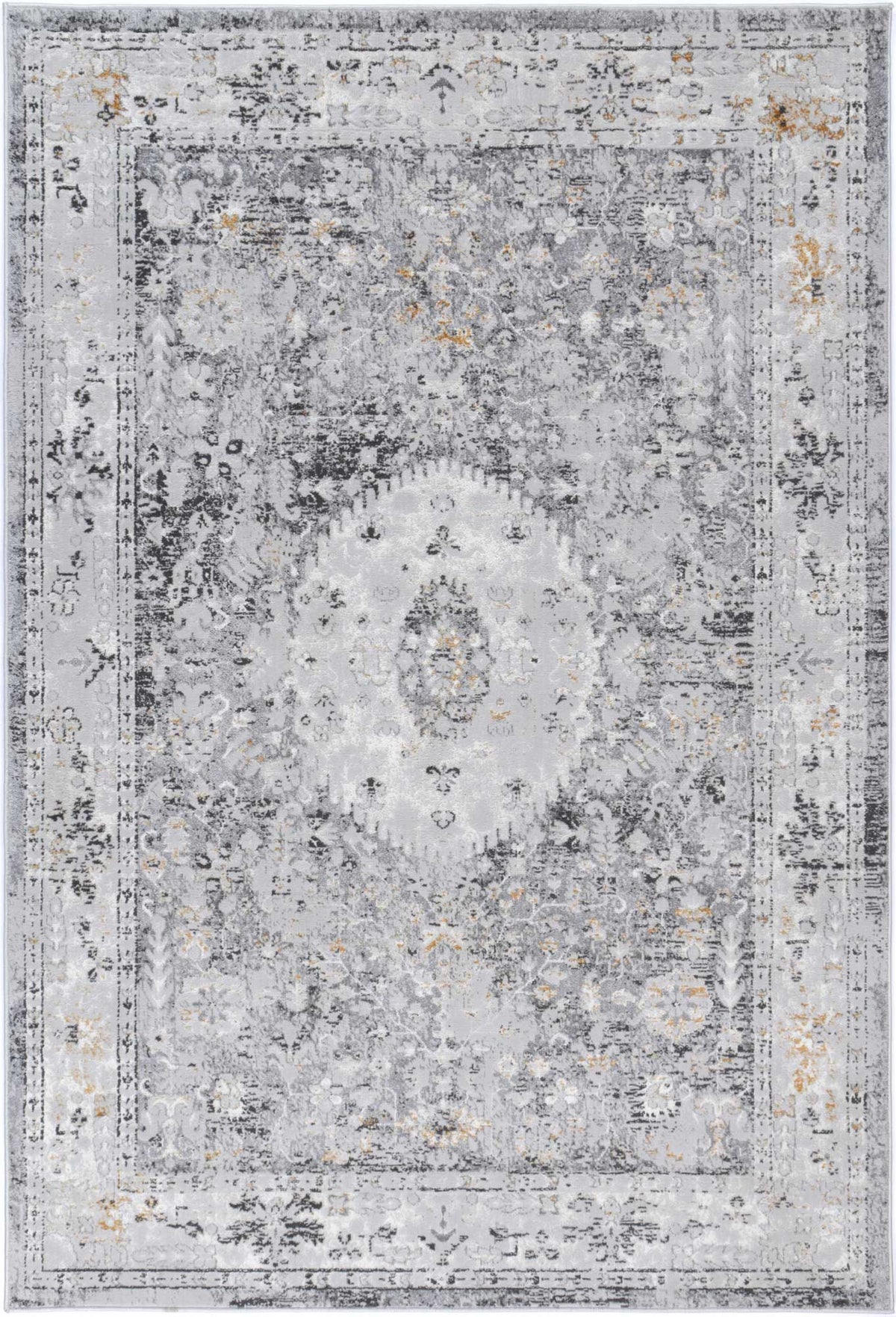 Porto Alexander Grey & Yellow Traditional Rug - 06 – view 2
