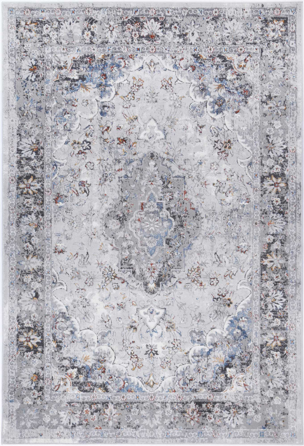 Porto Ava Ivory & Blue Traditional Rug - 07 – view 2
