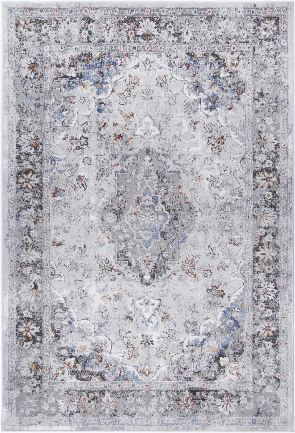 Porto Ava Ivory & Blue Traditional Rug - 07 – view 2