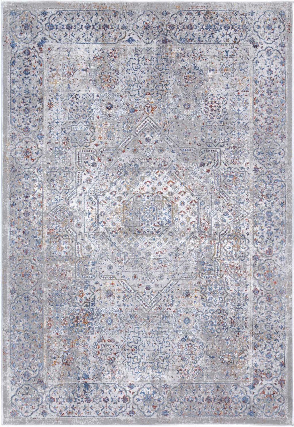 Porto Aurora Grey & Blue Traditional Rug - 14 – view 2
