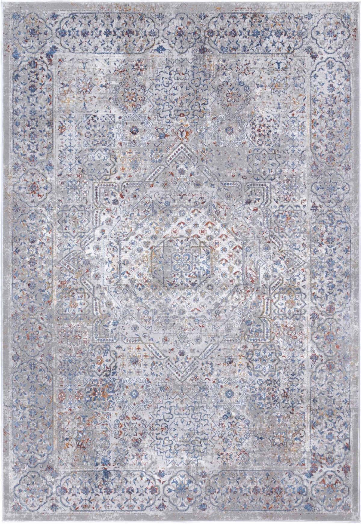 Porto Aurora Grey & Blue Traditional Rug - 14 – view 2