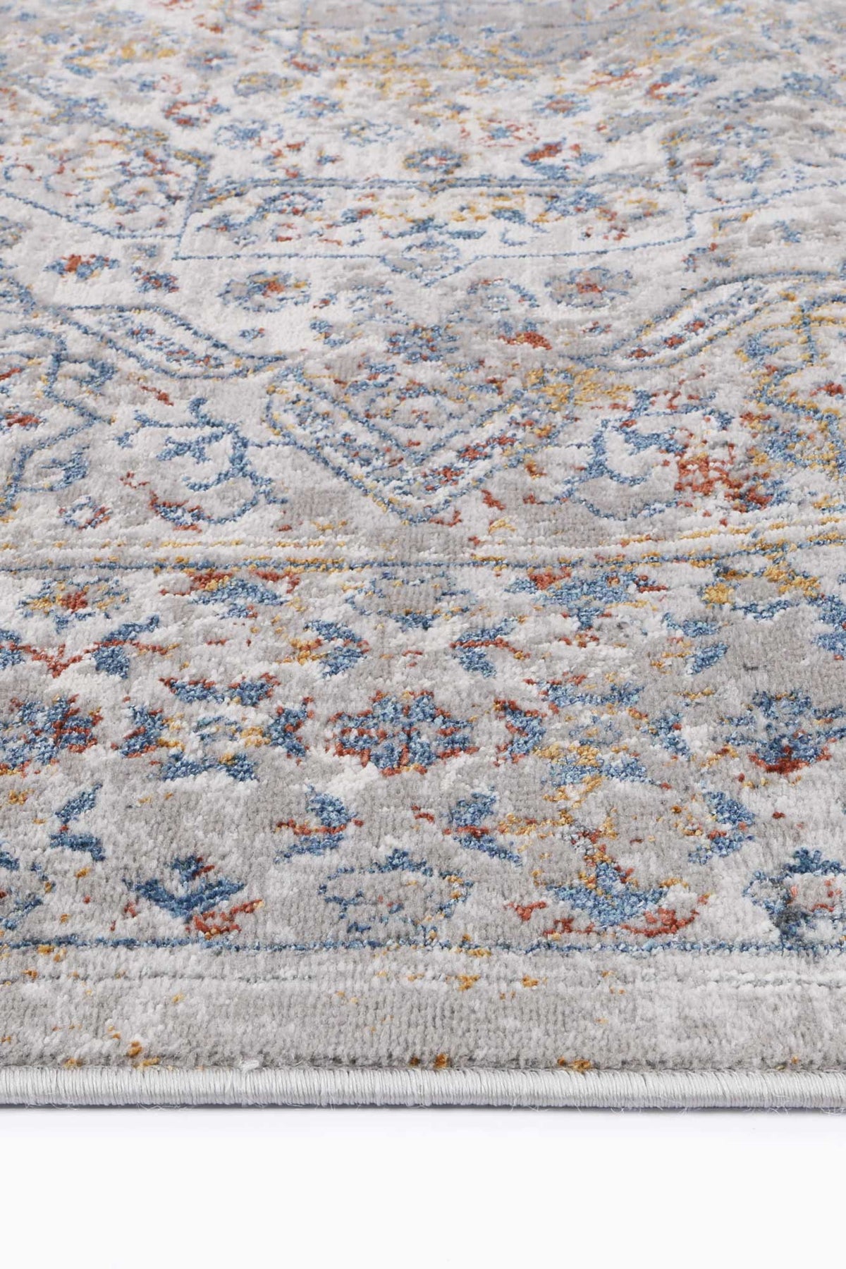 Porto Aurora Grey & Blue Traditional Rug - 14 – view 3