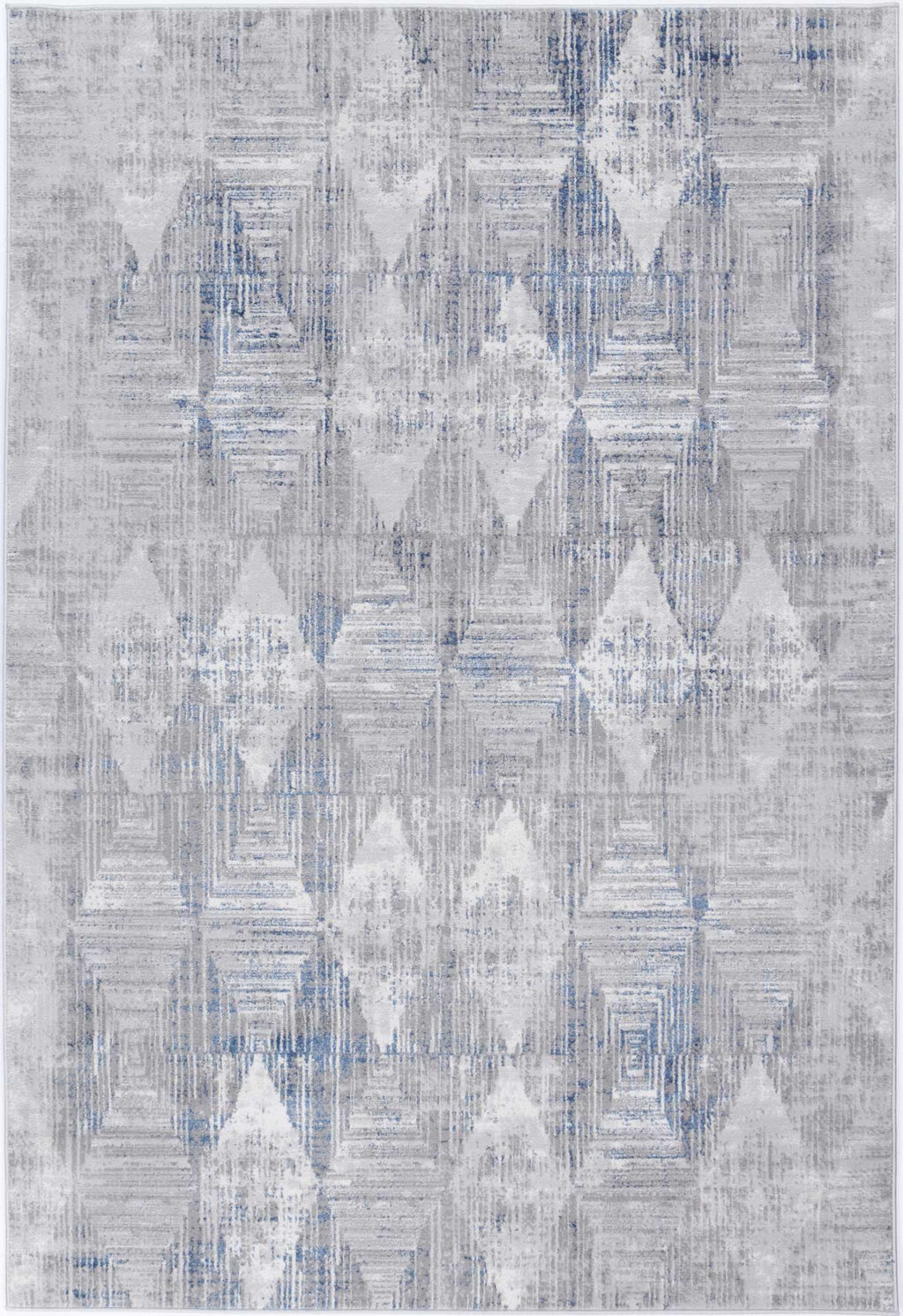 Porto Harlequinn Grey & Blue Geometric Rug - 16 – view 2