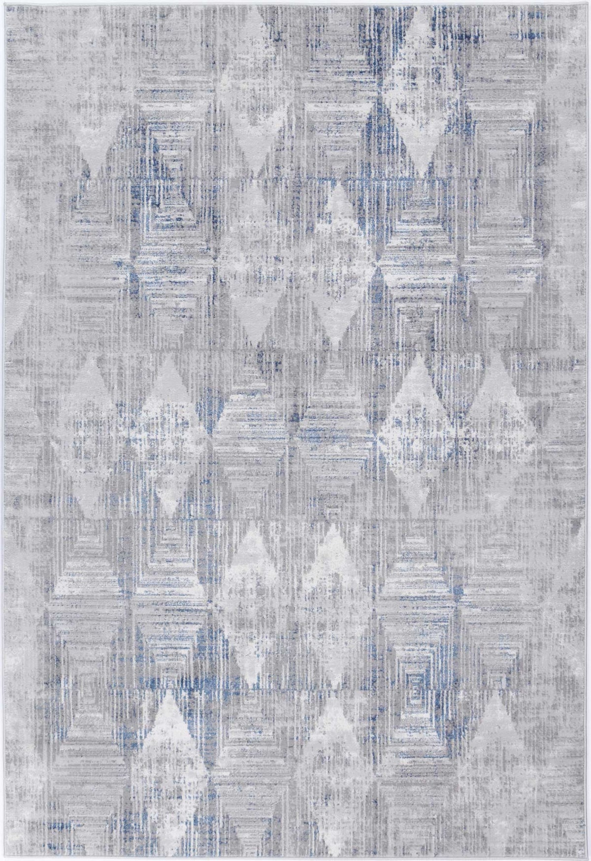 Porto Harlequinn Grey & Blue Geometric Rug - 16 – view 2