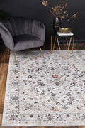 Porto Ava Ivory & Red Traditional Rug - 01 styled with furniture