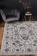 Porto Edward Ivory & Red Traditional Rug - 05 styled with furniture