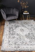 Porto Alexander Grey & Yellow Traditional Rug - 06 styled with furniture
