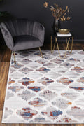 Porto Isabella Grey & Multi Geometric Rug - 09 styled with furniture