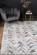 Porto Oskar Grey & Multi Geometric Rug - 12 styled with furniture